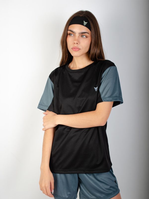 negro gris con gris Remera Combinada - KAIÚ